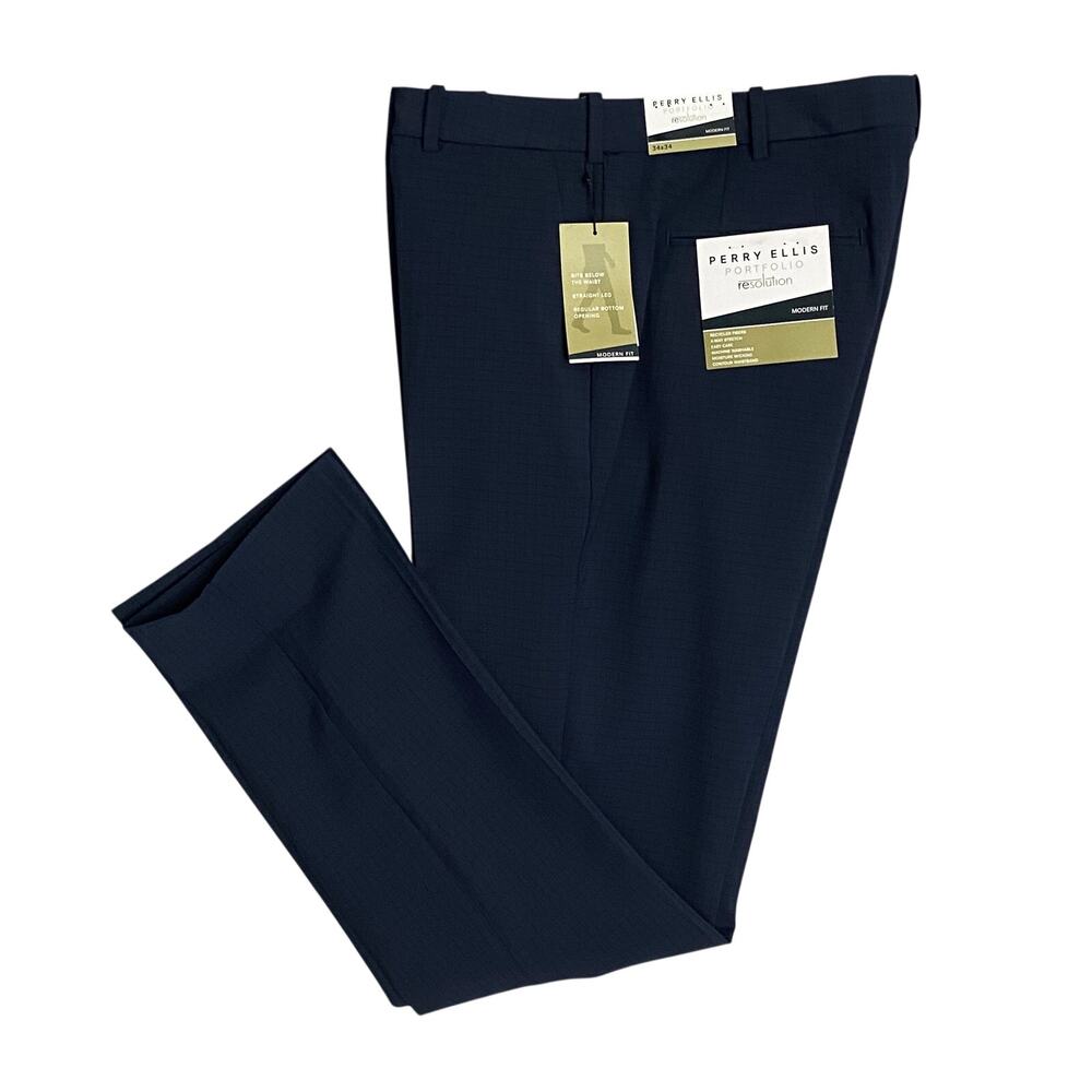 Perry Ellis Portfolio Pants Men's 34x34 Resolution Modern Fit Stretch NEW